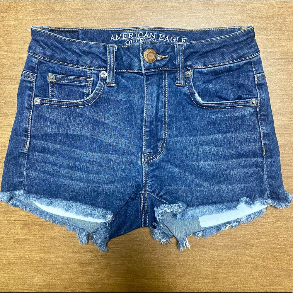 American Eagle Hi-rise shortie denim shorts